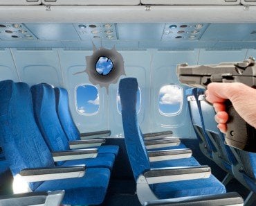 bullet shot in aitplane