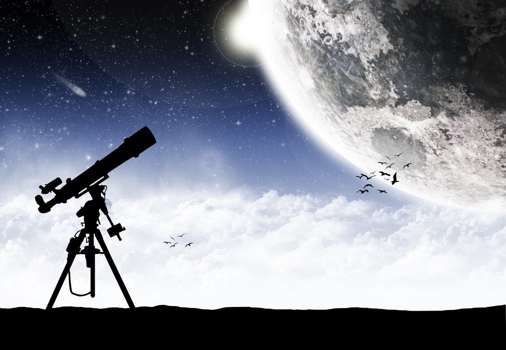 Os telescópios são ligeiramente maiores do que este .... Crédito da foto: sdecoret / Shutterstock