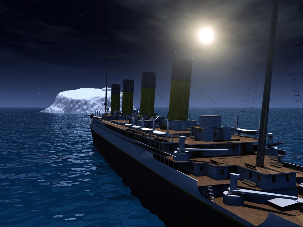 titanic and iceberg