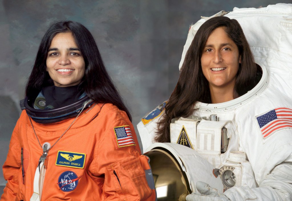 Astronauts with different spacesuits