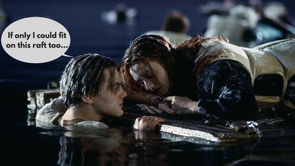Titanic jack and rose raft scene