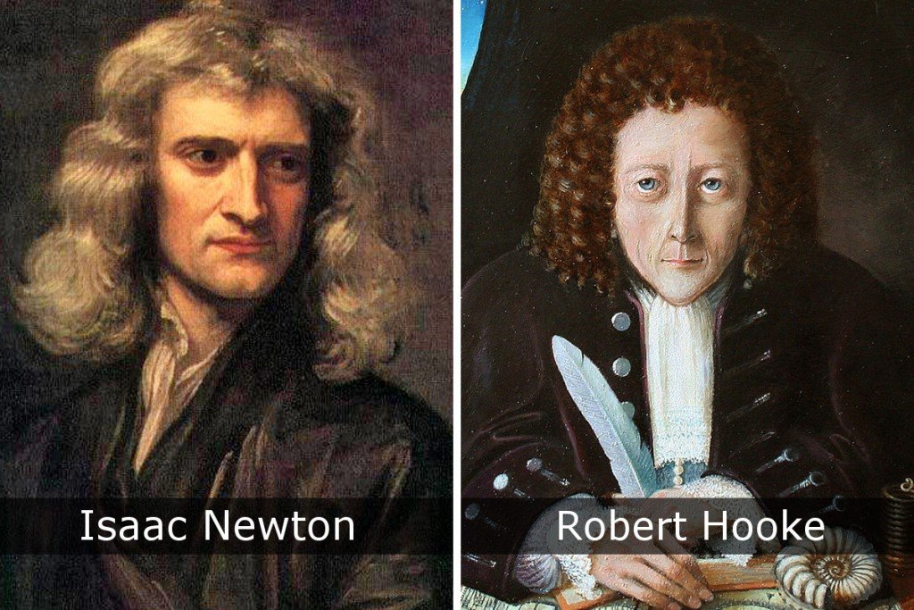 Isaac Newton e Robert Hooke