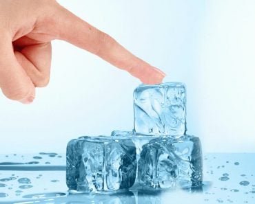 Finger sticking to ice