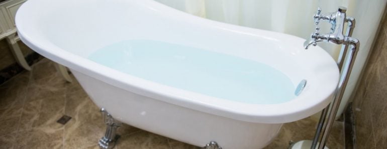 luxury bathtub in bathroom