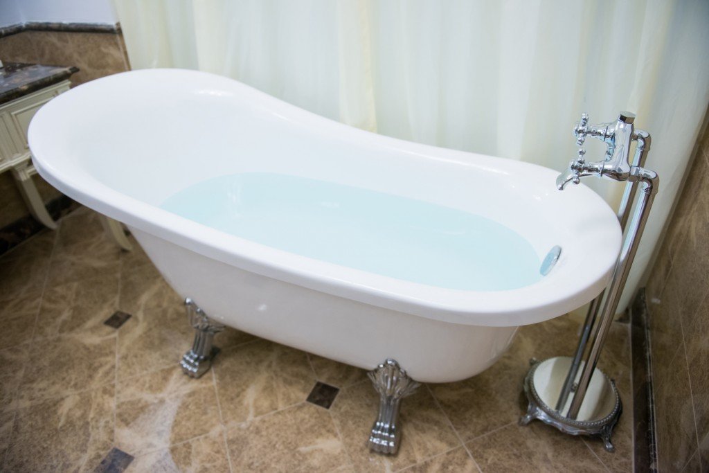 luxury bathtub in bathroom