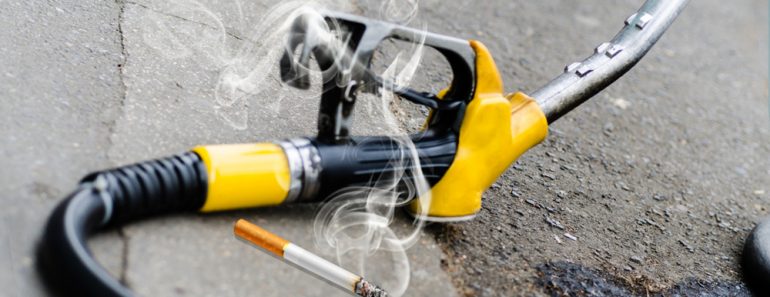 Cigarette near gasoline