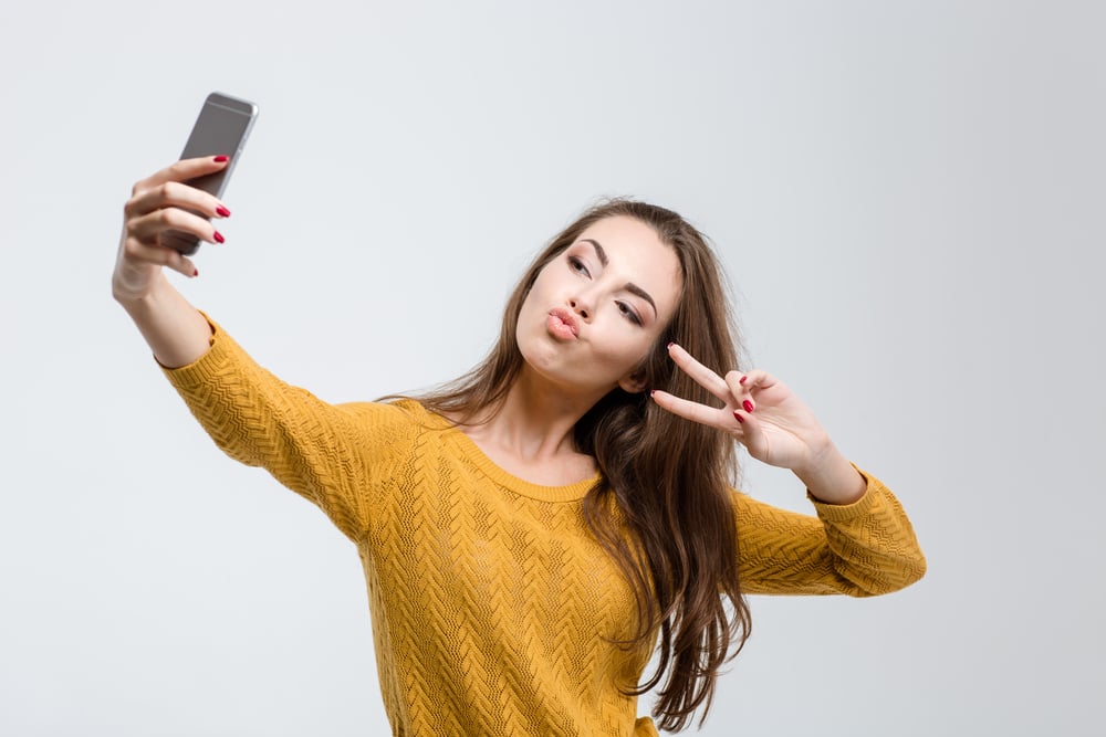 a girl taking a selfie