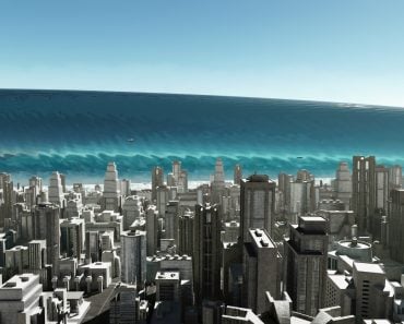 Tsunami wave coming to city