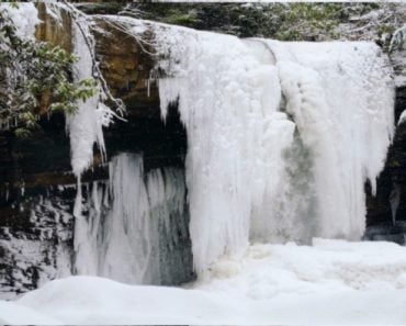 Frozen waterfall