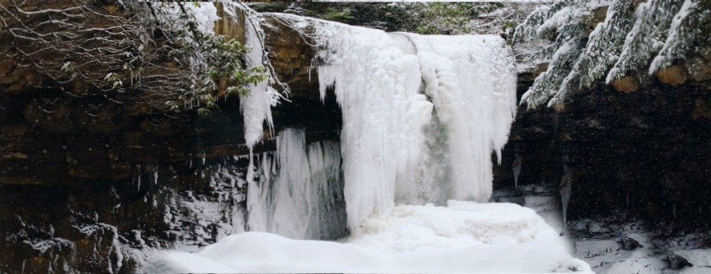 Frozen waterfall