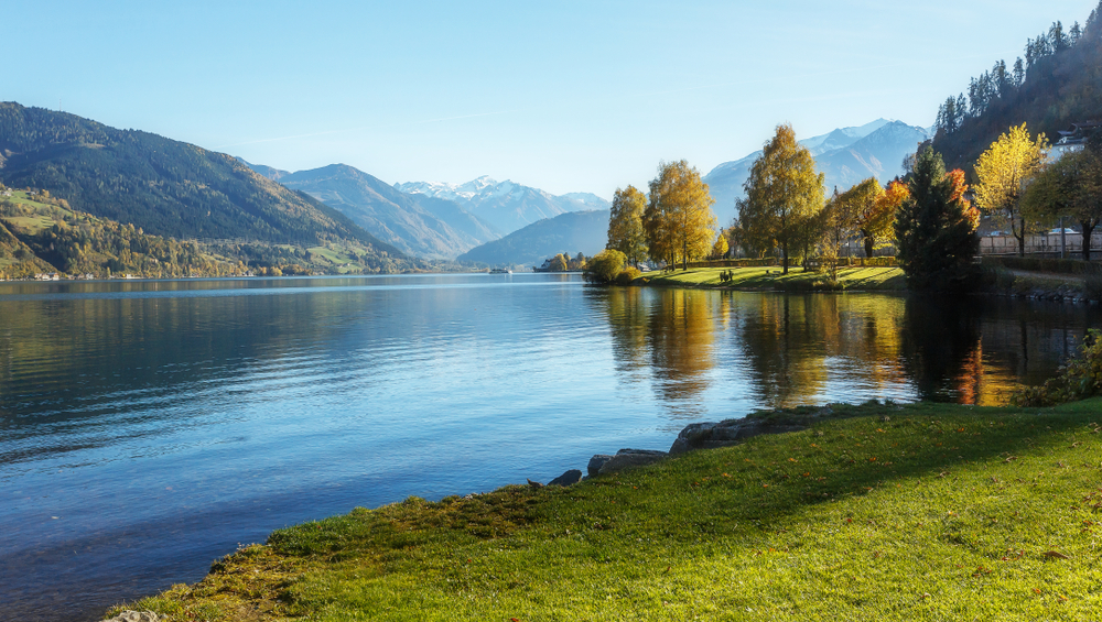 Amazing landscape of alpine lake with crystal clear green water and Perfect blue sky.Image( Yevhenii Chul)s