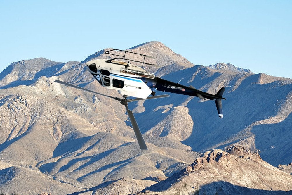 Helicóptero voando de cabeça para baixo