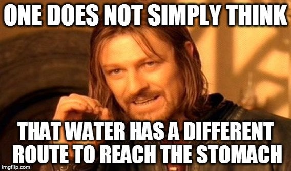 that-water-has-a-different-route-to-reach-the-stomach-meme