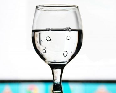 Bubble inside the glass of water