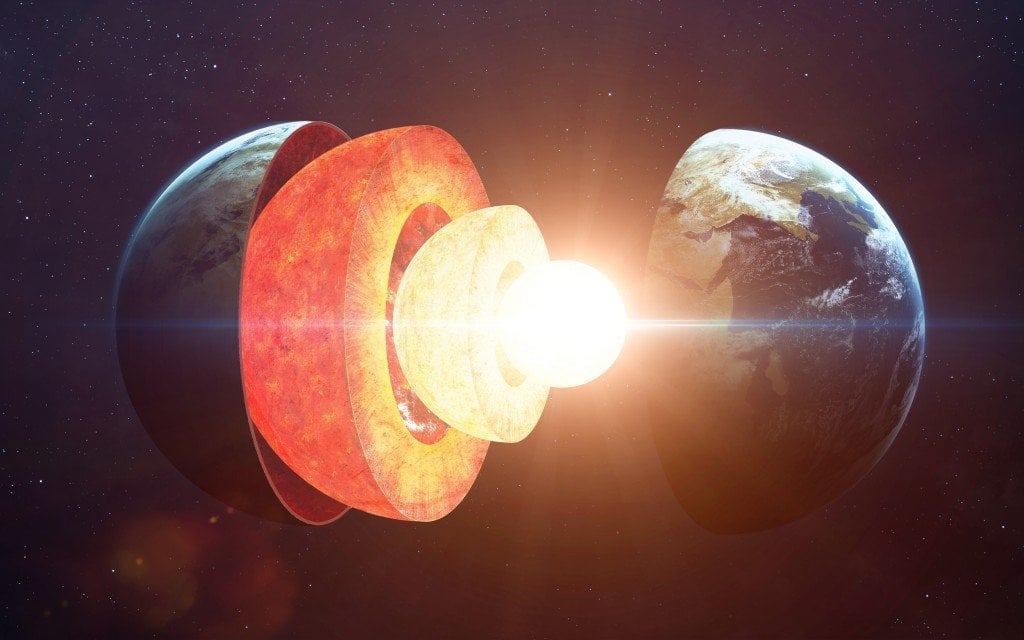 Earth core structure. Elements of this image furnished by NASA (Vadim Sadovski)(s)