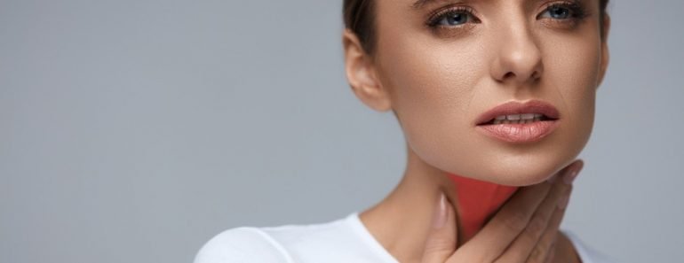 Woman Having Sore Throat