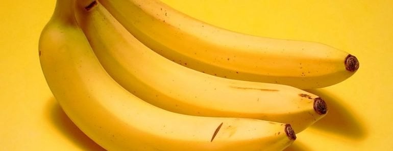 Banana with yellow background