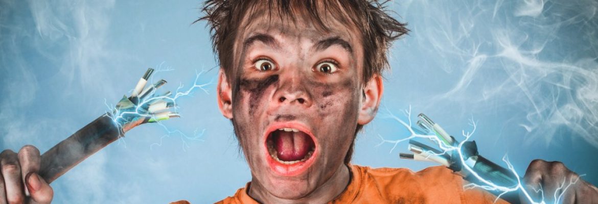 Boy has a electric shock