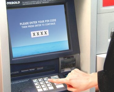 ATM Machine PIN code entering in machine