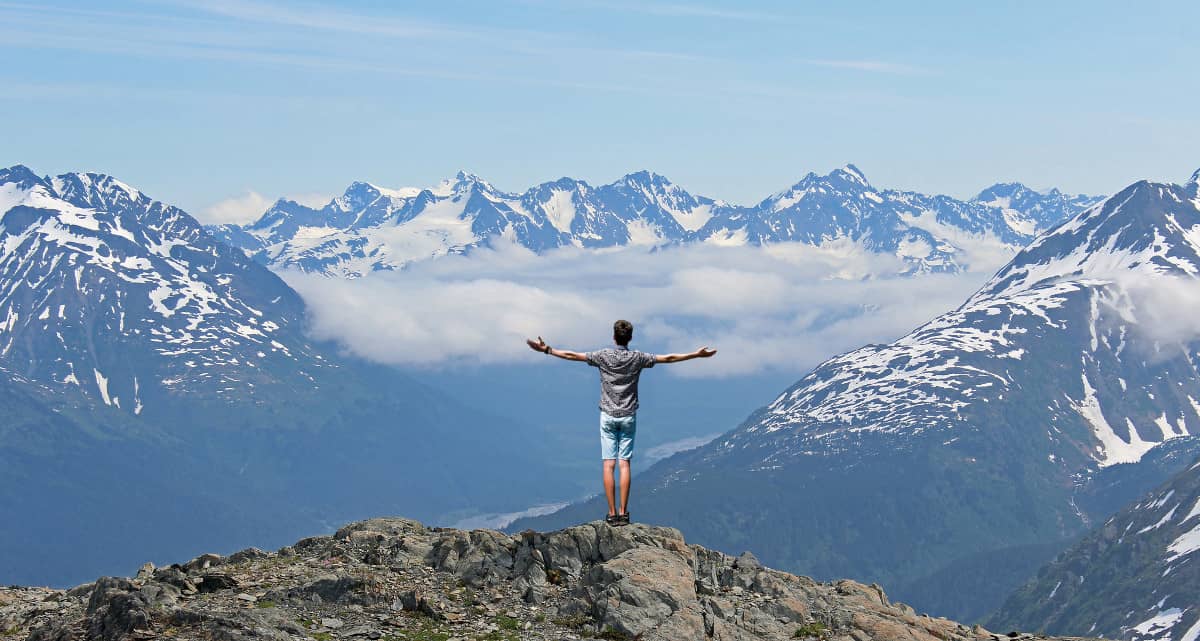 Man stading on mountain