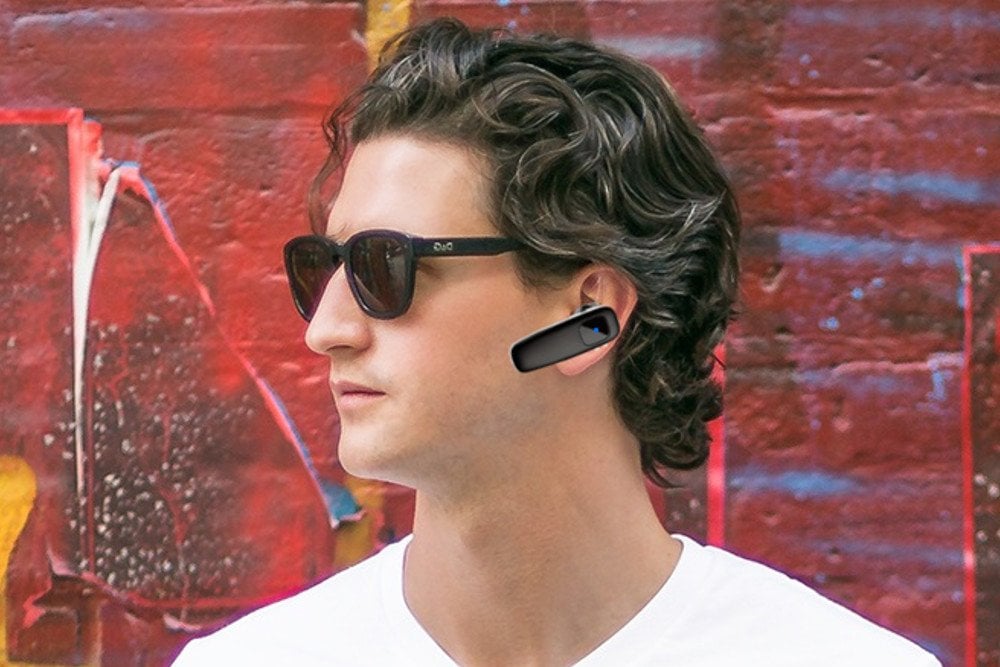 Man Using Wireless Bluetooth headset