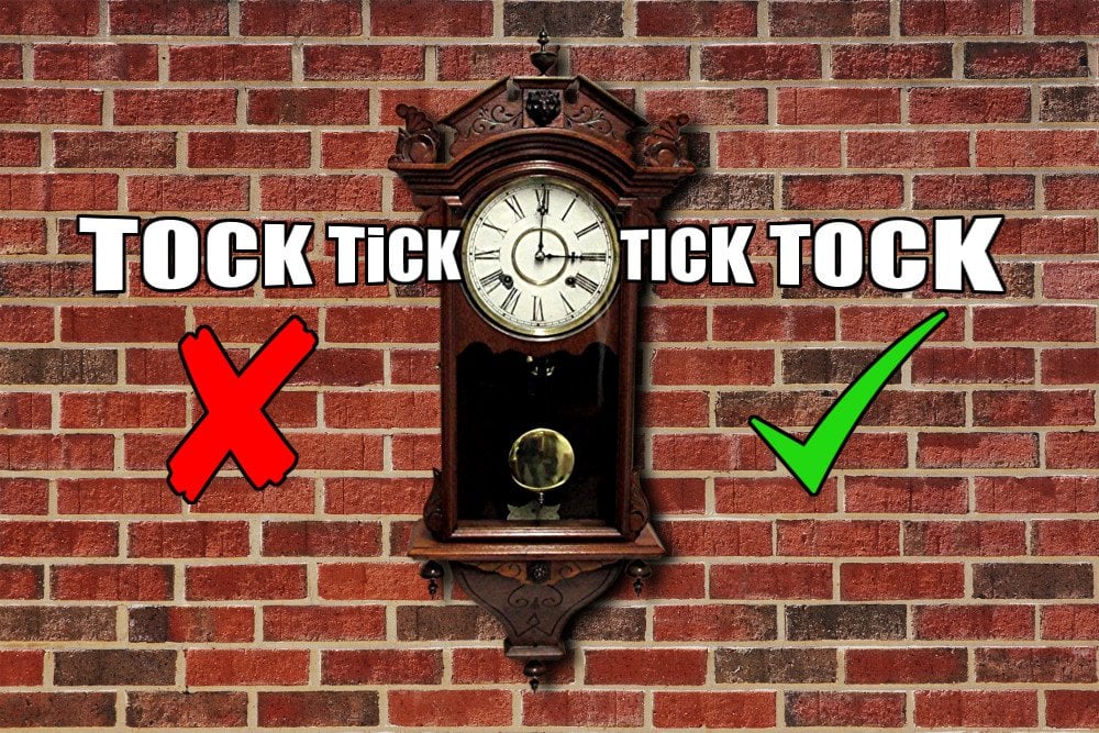 Wall clock with tock tick and tick tock