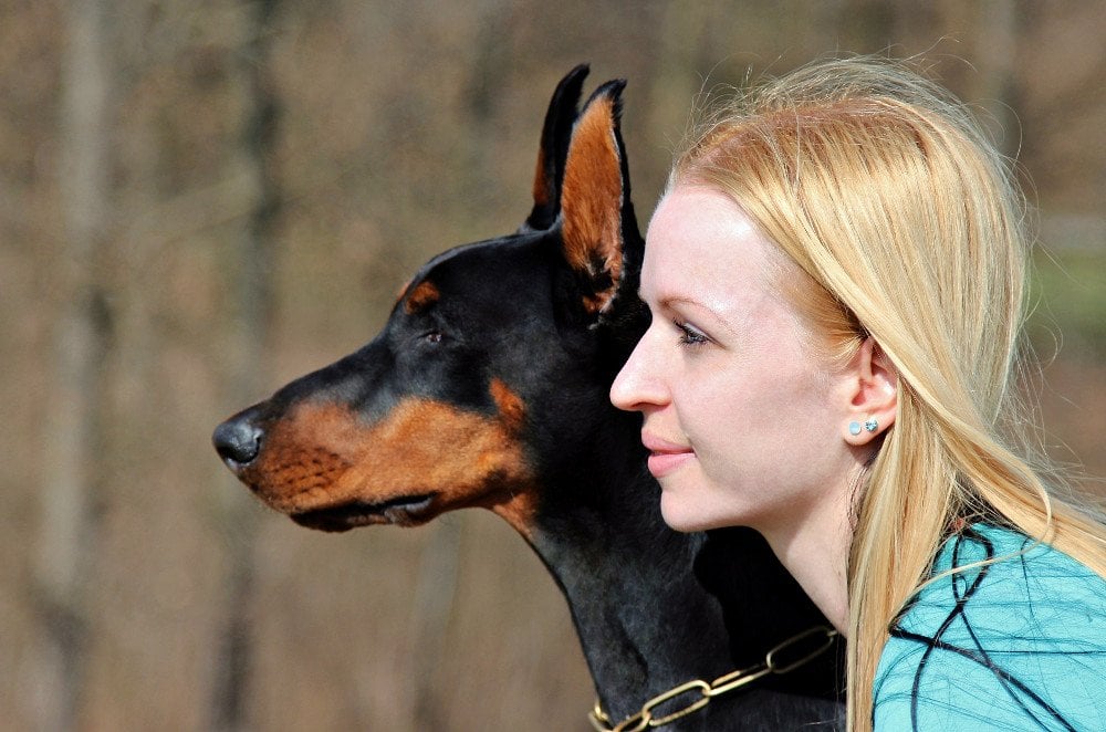 Woman & dog friends