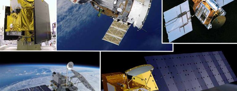 Satellite with different foil collage