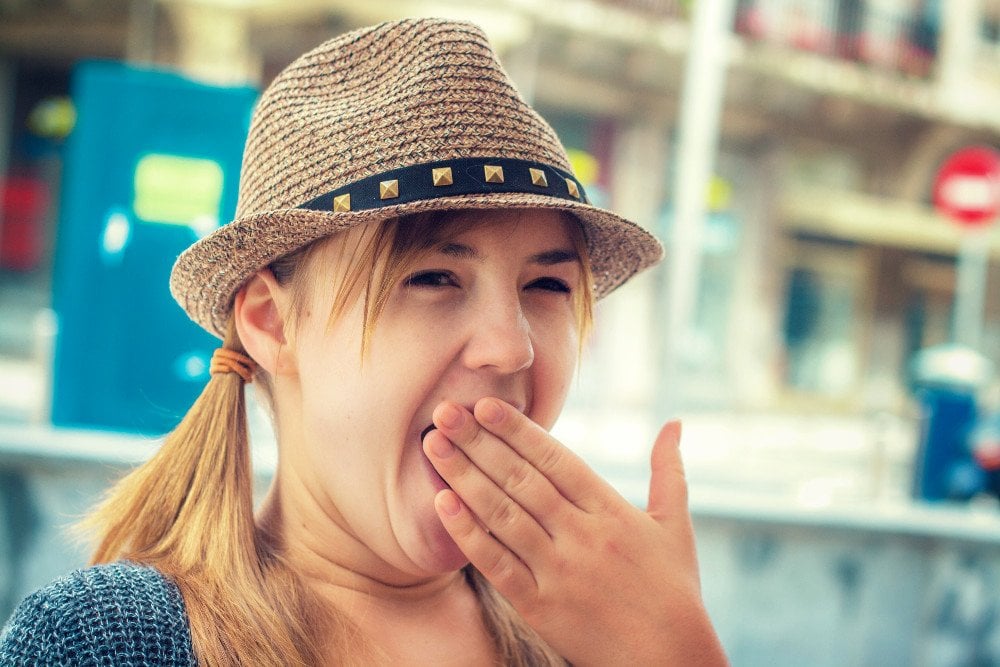 Beautiful girl Yawning