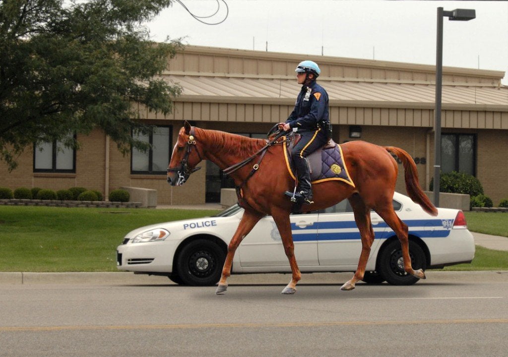 policial de cavalo vs policial de carro