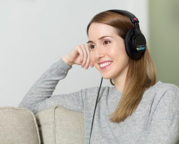 Woman girl headphones music