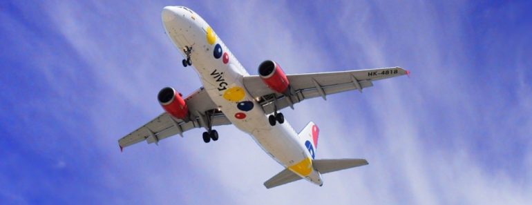 Airplane flying in the sky