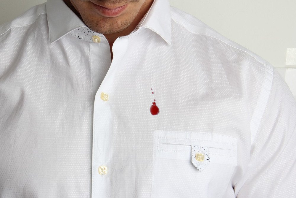 leather stain on white shirt