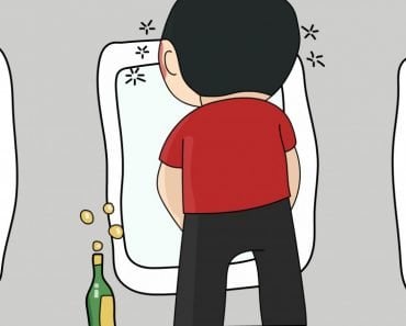 Drunk cartoon peeing