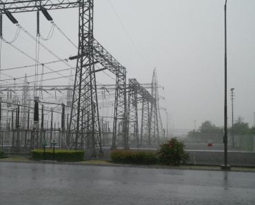 Power lines in rain