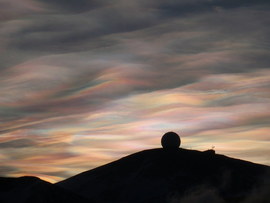 Nuvens nacaradas, antártica