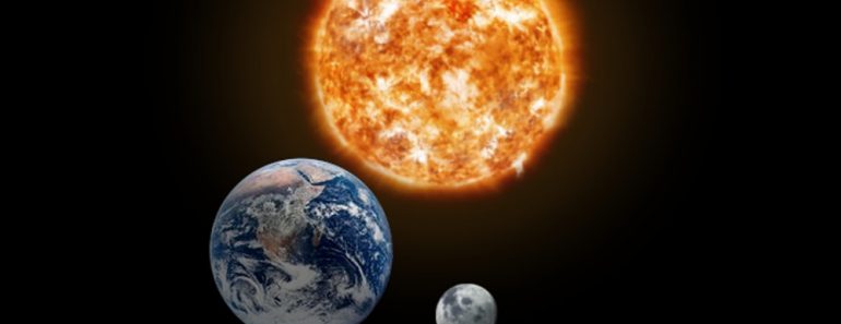 earth sun moon space universe gravity