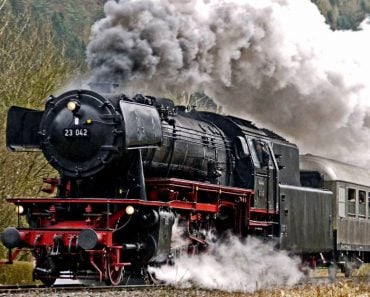 Steam railway train