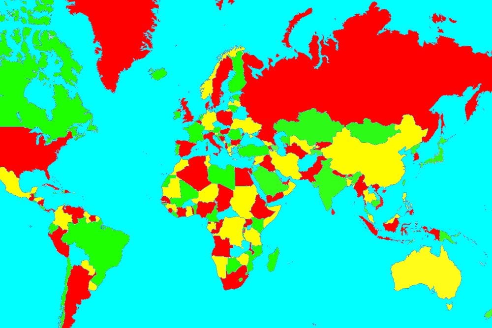 four color world map