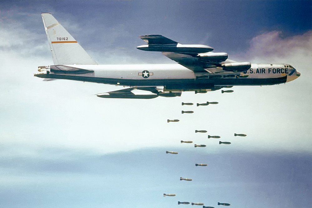 plane dropping bombs