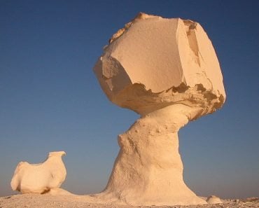 Ventifacts in the White Desert National Park in Egypt