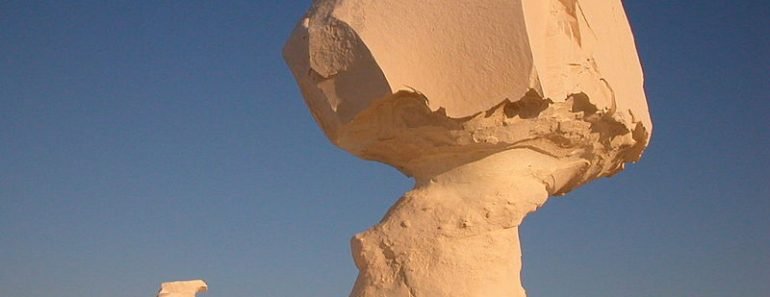 Ventifacts in the White Desert National Park in Egypt