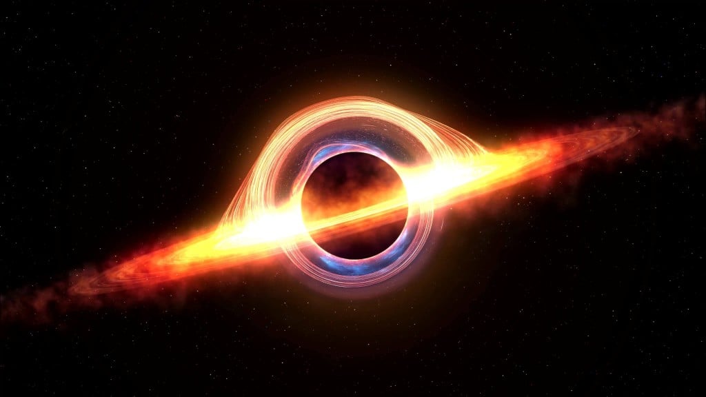 Black hole attracting space matter. 4k video 3d rendering - Illustration(u3d)s