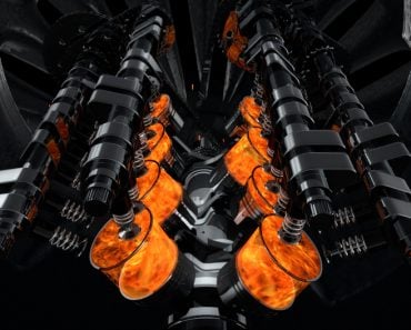 CG model of a working V8 engine with explosions and sparks inside of another machine. Pistons and other mechanical parts are in motion. - Illustration(yucelyilmaz)s