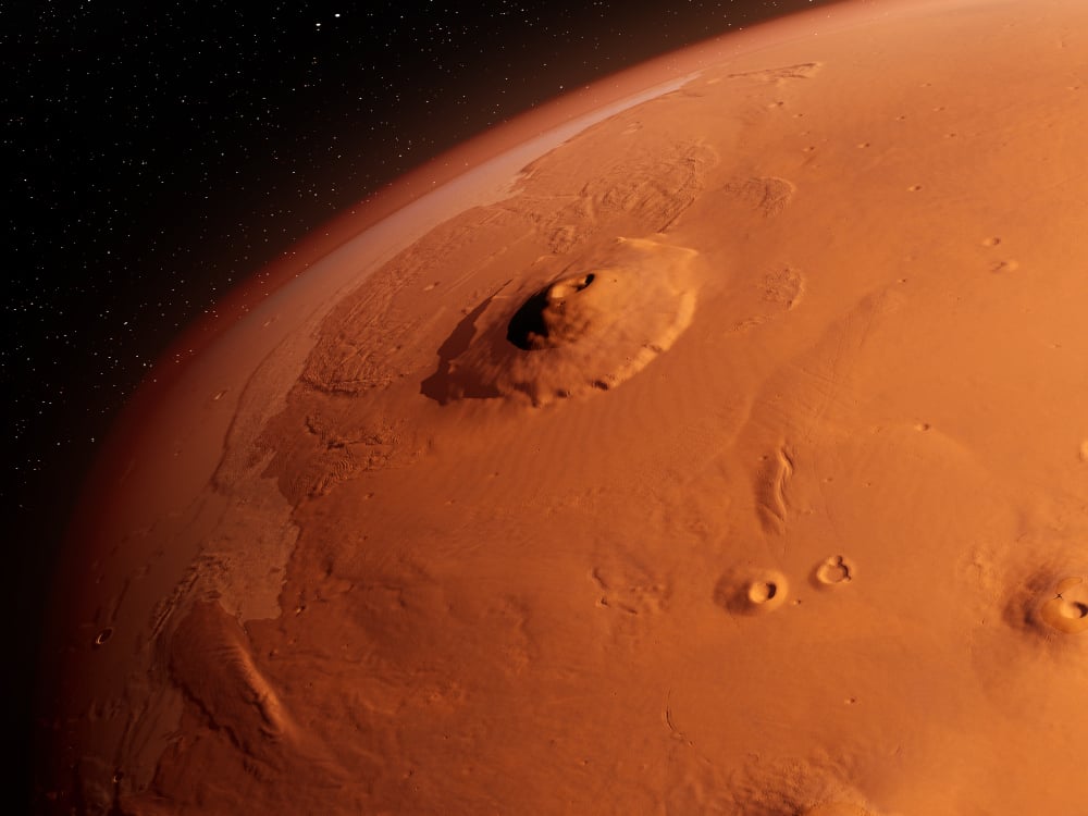 3d rendered illustration of the mars - olympus mons - Illustration( Sebastian Kaulitzki)S