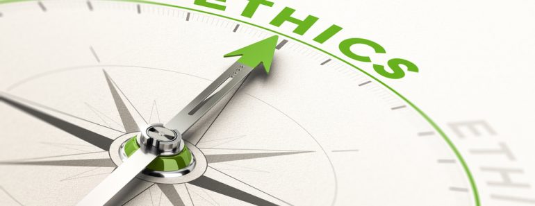 compass with needle pointing the word ethics. Conceptual 3d illustration of business integrity and moral - Illustration( Olivier Le Moal)s