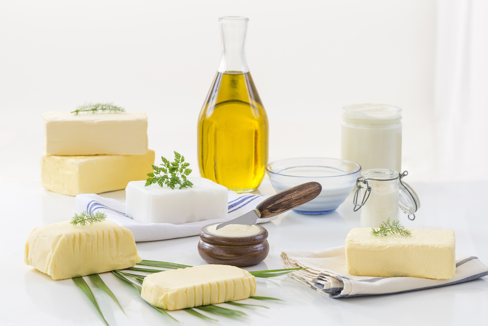 food Fats set of dairy product and oil on white background(JPC-PROD)S