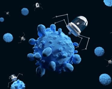 3d illustration of nanobots attacking cancer cells( Meletios Verras)s