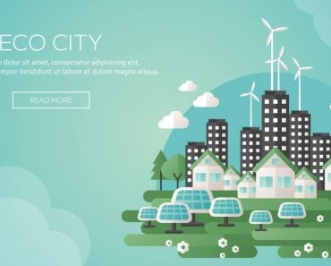 Green eco city and sustainable architecture banner(kotoffei)s