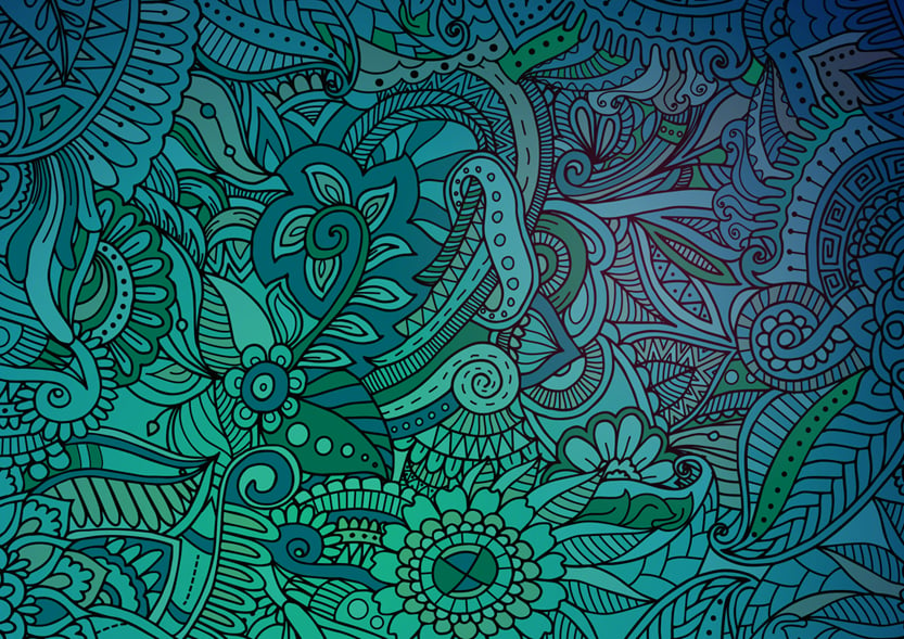 Abstract green zentangle background(ADudkov)S